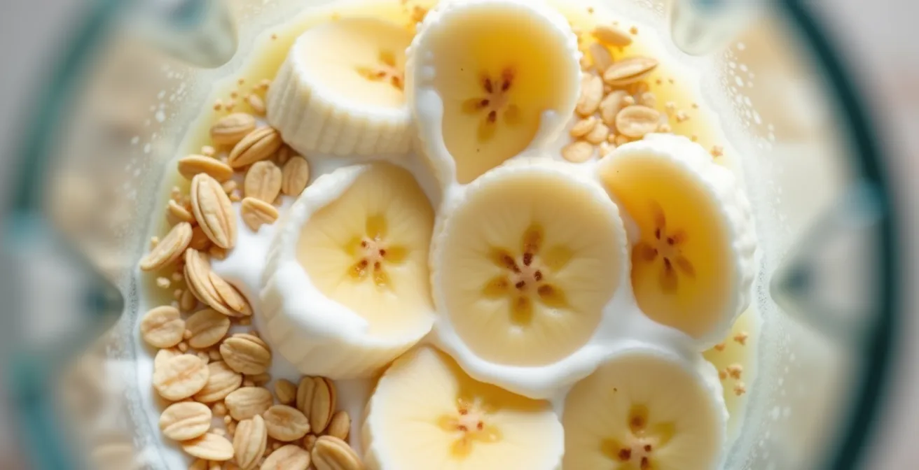 Synbiotic recovery shake ingredients showing probiotics and prebiotics for gut health